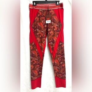 ETRO Italy NWT Red, Brown, Purple, Metallic Wild Floral Spandex Leggings Size 46